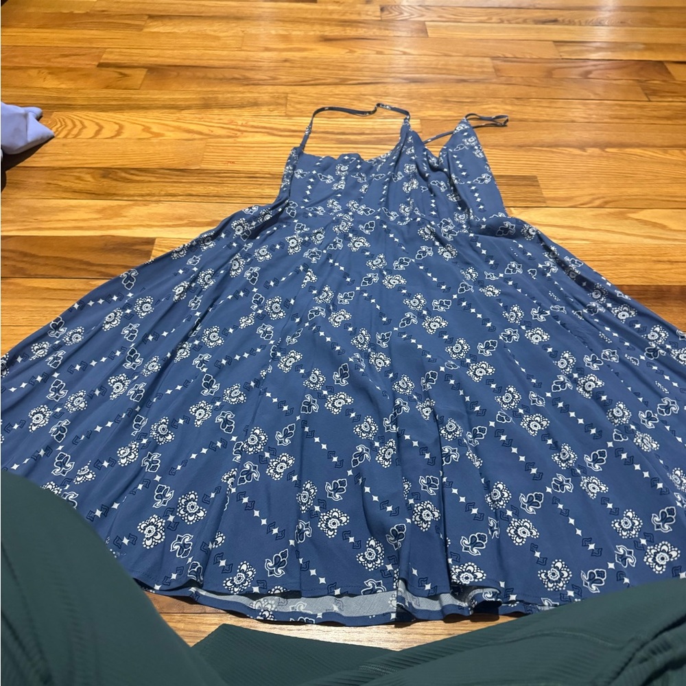 GAP Navy Floral Midi Dress